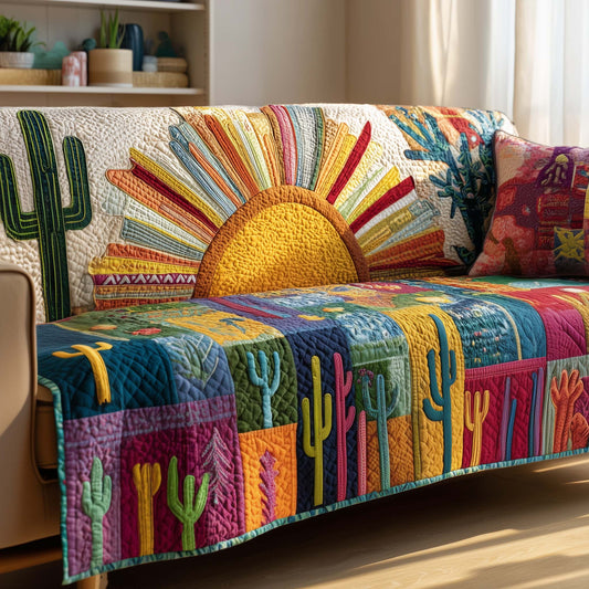 Solar Cactus Quilted Sofa Cover GFTOTG3041