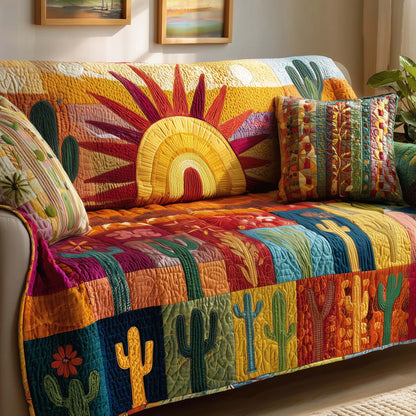Solar Cactus Quilted Sofa Cover GFTOTG3042