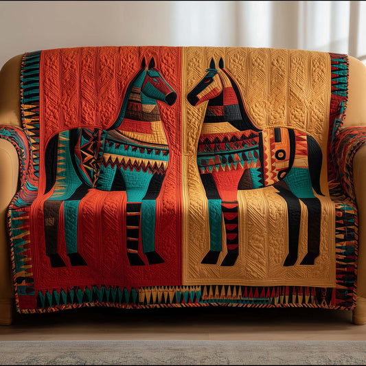 Tribal Horses Quilted Sofa Cover GFTOTG3092