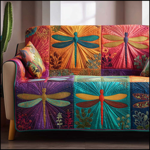 Patchy Dragonfly Quilted Sofa Cover GFTOTG3094