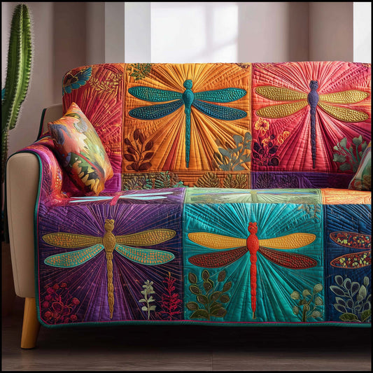 Patchy Dragonfly Quilted Sofa Cover GFTOTG3094