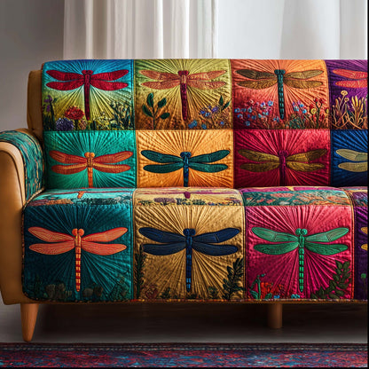 Patchy Dragonfly Quilted Sofa Cover GFTOTG3095