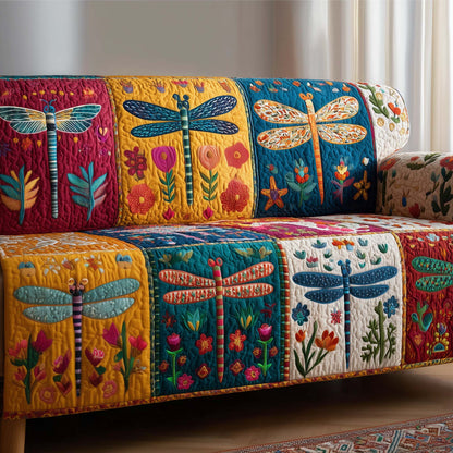 Patchy Dragonfly Quilted Sofa Cover GFTOTG3096