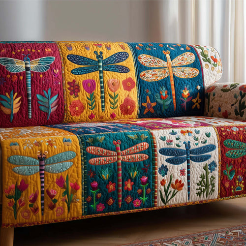 Patchy Dragonfly Quilted Sofa Cover GFTOTG3096