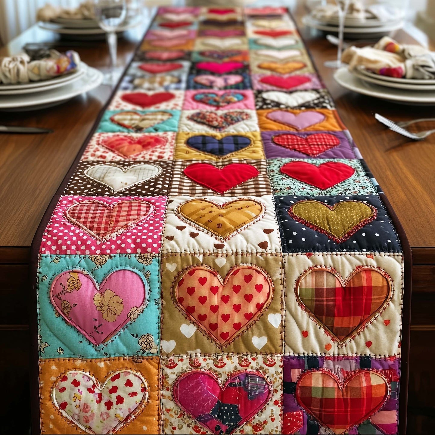 Heart Loom Quilted Table Runner GFTOTG3119