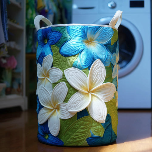 Plumeria Serenity Quilted Laundry Basket GFTOTG311
