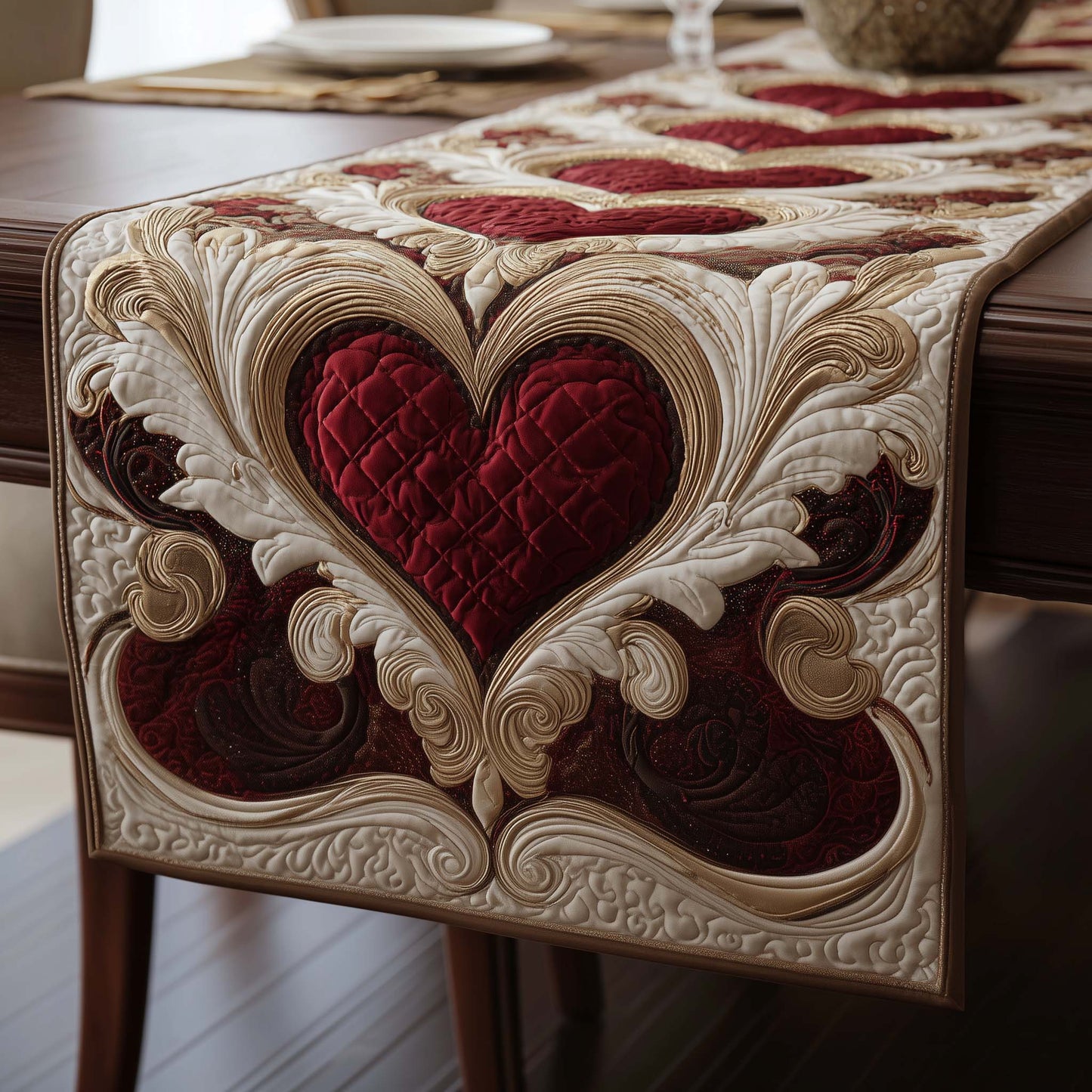 Heart Loom Quilted Table Runner GFTOTG3121