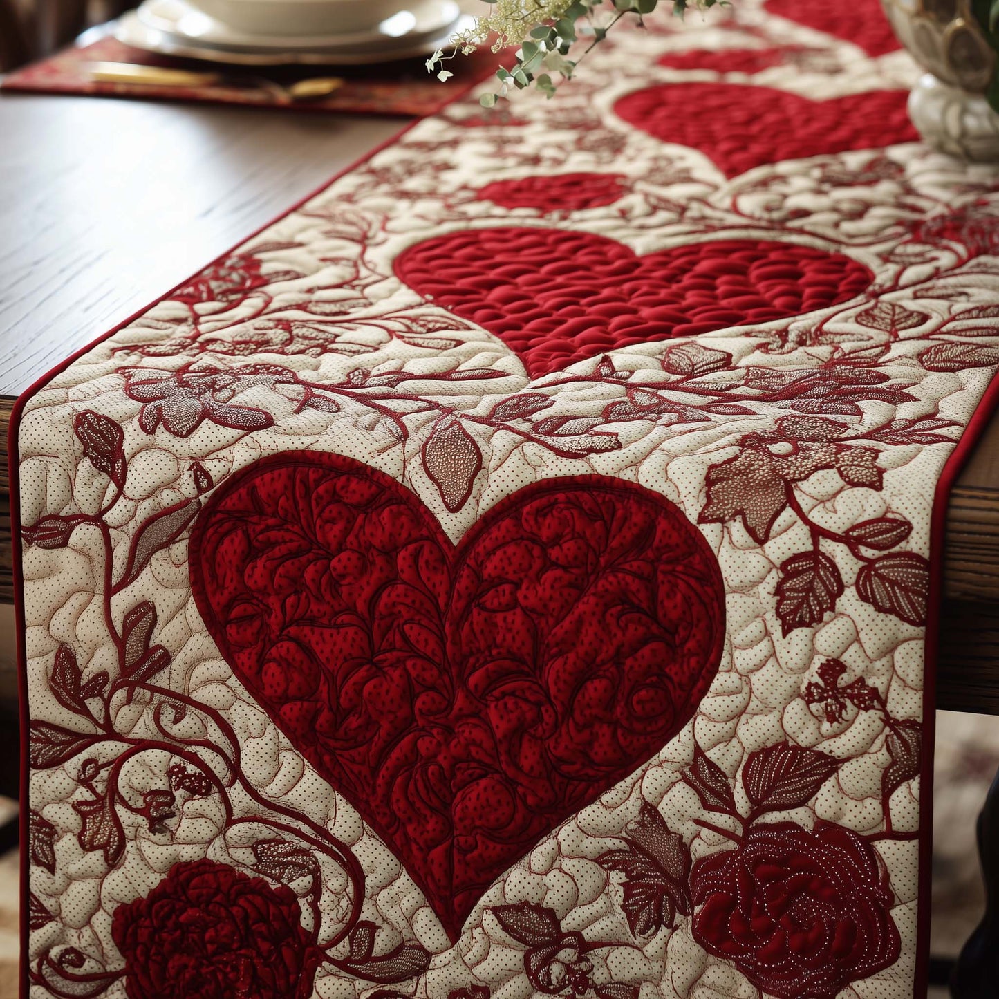 Heart Loom Quilted Table Runner GFTOTG3122