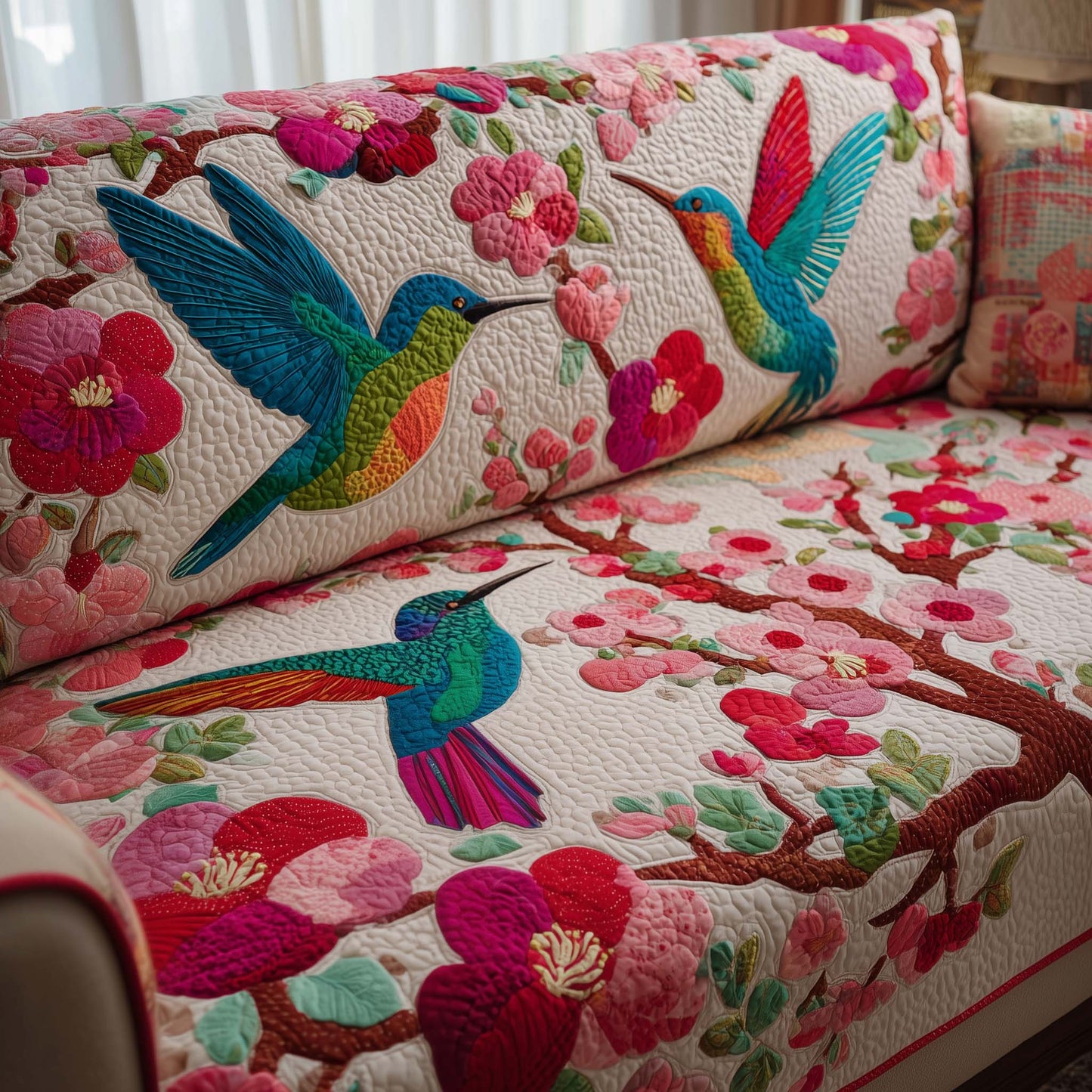 Hovering Petals Quilted Sofa Cover GFTOTG3124