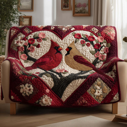 Blossombound Cardinals Quilted Sofa Cover GFTOTG3126