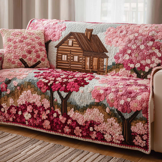 Petals and Pinewood Quilted Sofa Cover GFTOTG3128