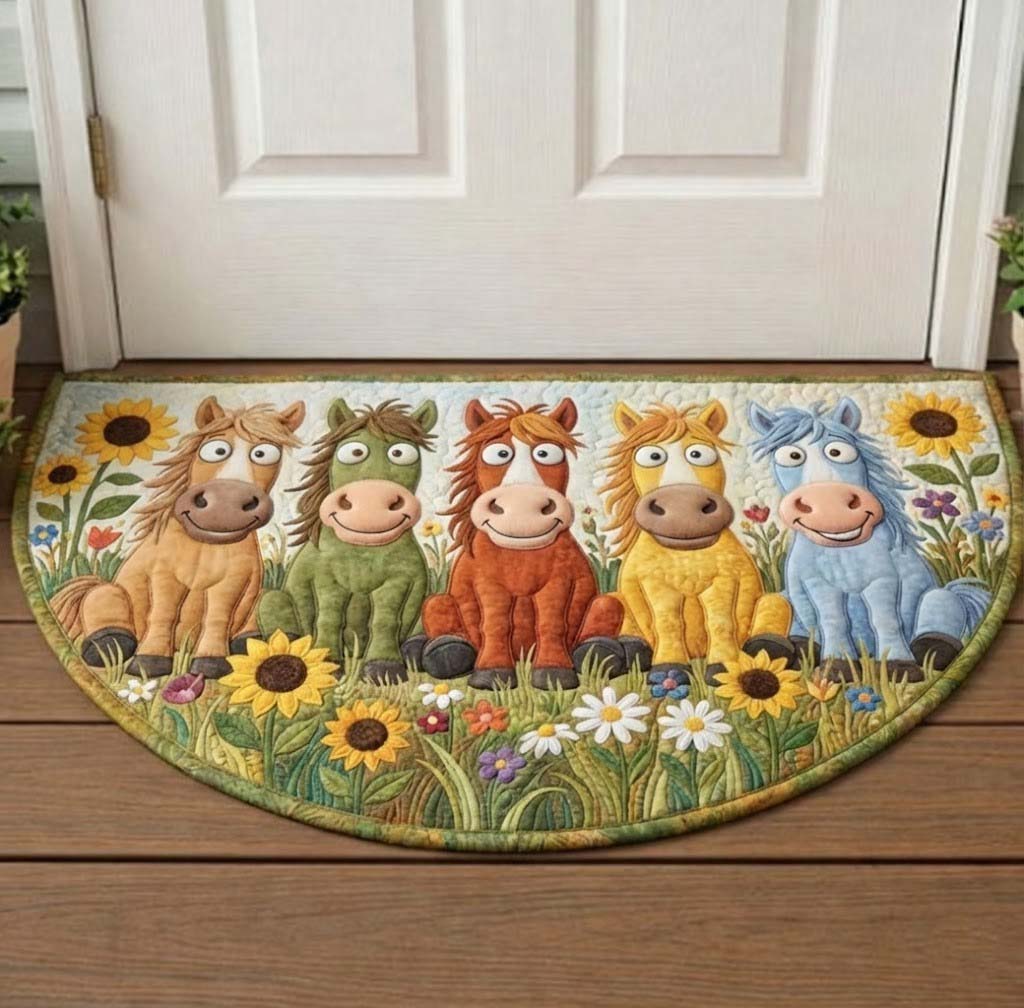 Funky Horse Quilted Welcome Mat GFTOTG3165