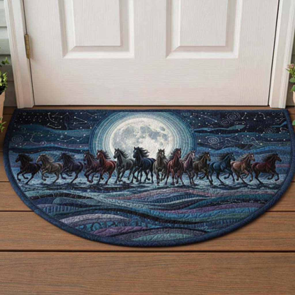 Midnight Horses Quilted Welcome Mat GFTOTG3170
