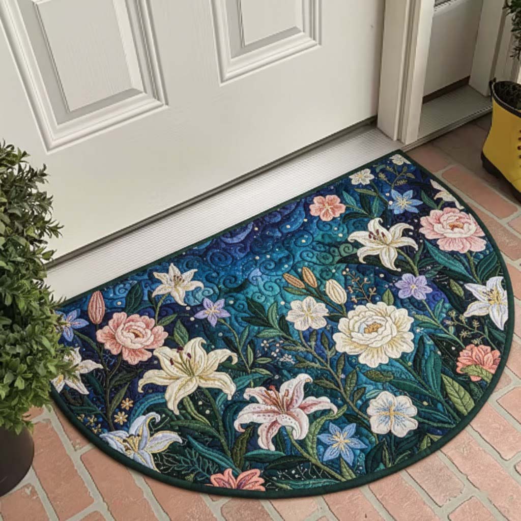 Midnight Bloom Quilted Welcome Mat GFTOTG3174