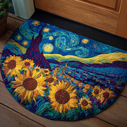 Starry Night Sunflower Quilted Welcome Mat GFTOTG3193