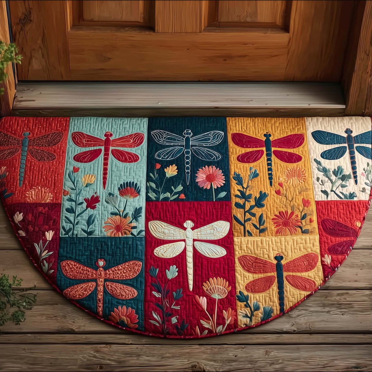 Dragonfly Patchwork Quilted Welcome Mat GFTOTG3199