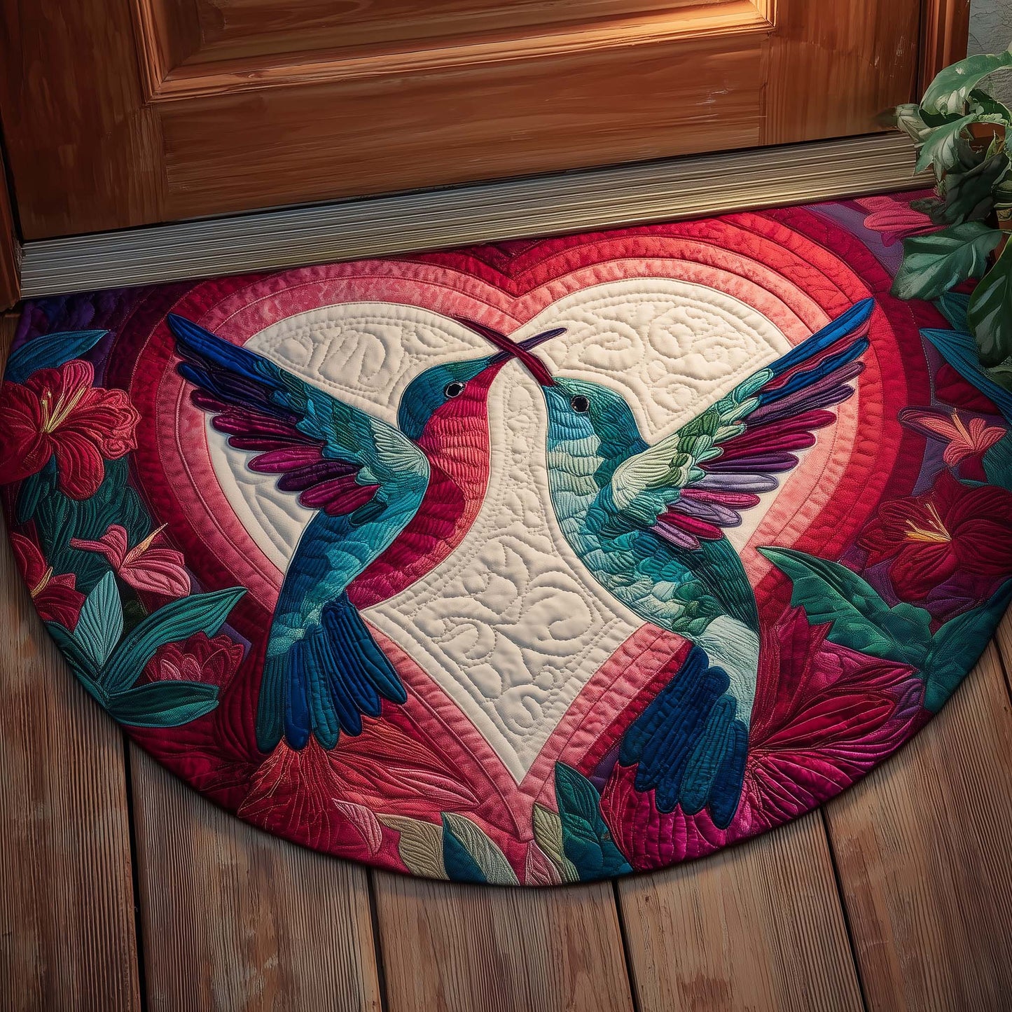 Hummingbird Pair Quilted Welcome Mat GFTOTG3201