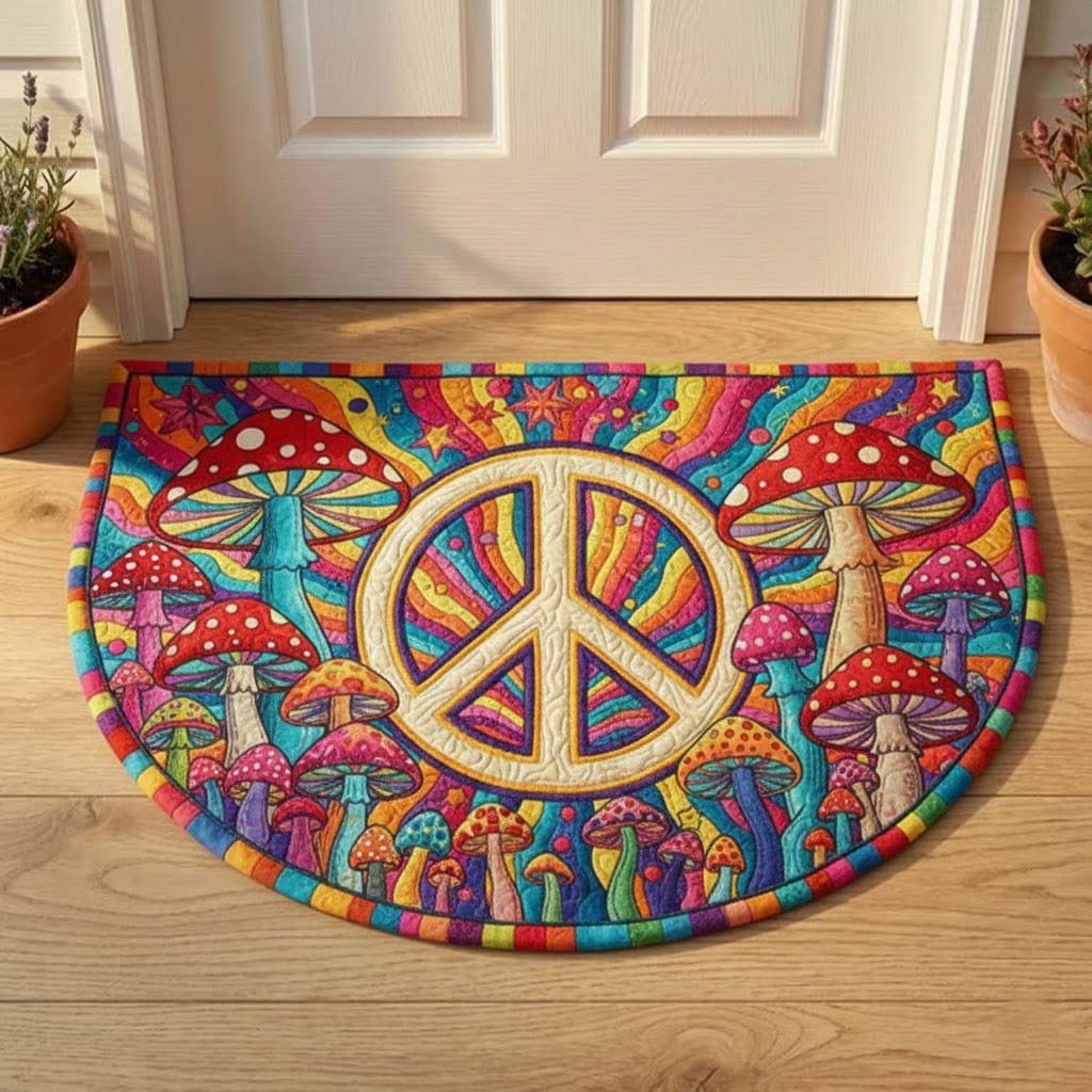 Peace Sign Quilted Welcome Mat GFTOTG3225