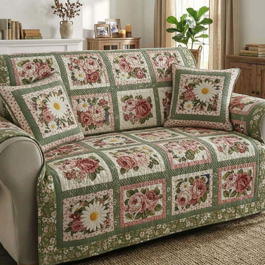Blooming Season Quilted Sofa Cover GFTOTG3234