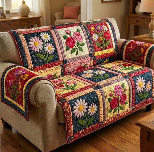 Blooming Season Quilted Sofa Cover GFTOTG3235