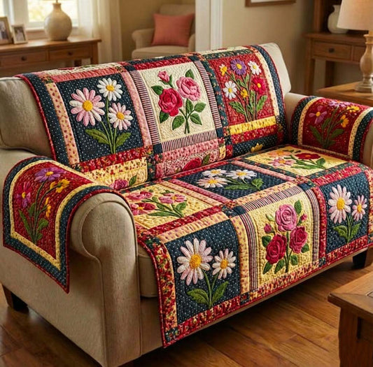Blooming Season Quilted Sofa Cover GFTOTG3235