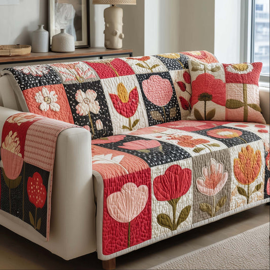 Blooming Season Quilted Sofa Cover GFTOTG3237