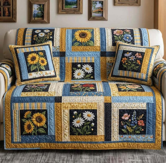 Blooming Season Quilted Sofa Cover GFTOTG3238