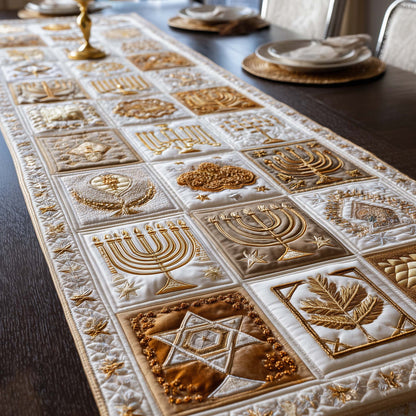 Hanukkah Patchwork Quilted Table Runner GFTOTG3256