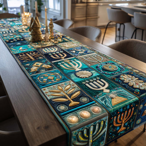 Hanukkah Patchwork Quilted Table Runner GFTOTG3258