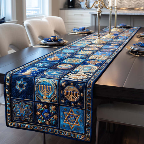 Hanukkah Patchwork Quilted Table Runner GFTOTG3259