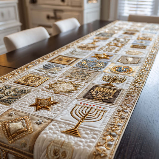 Hanukkah Patchwork Quilted Table Runner GFTOTG3260