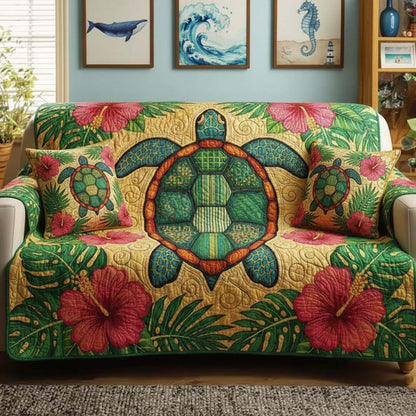 Turtle Drift Quilted Sofa Cover GFTOTG3280