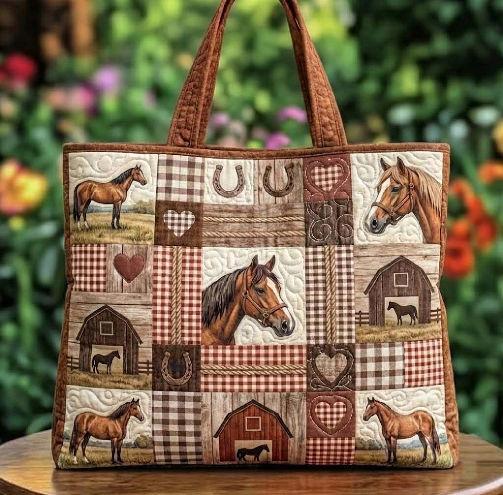 Farm Horse Quilted Tote Bag GFTOTG3314
