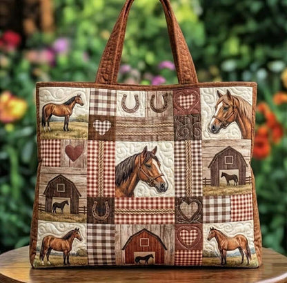 Farm Horse Quilted Tote Bag GFTOTG3314