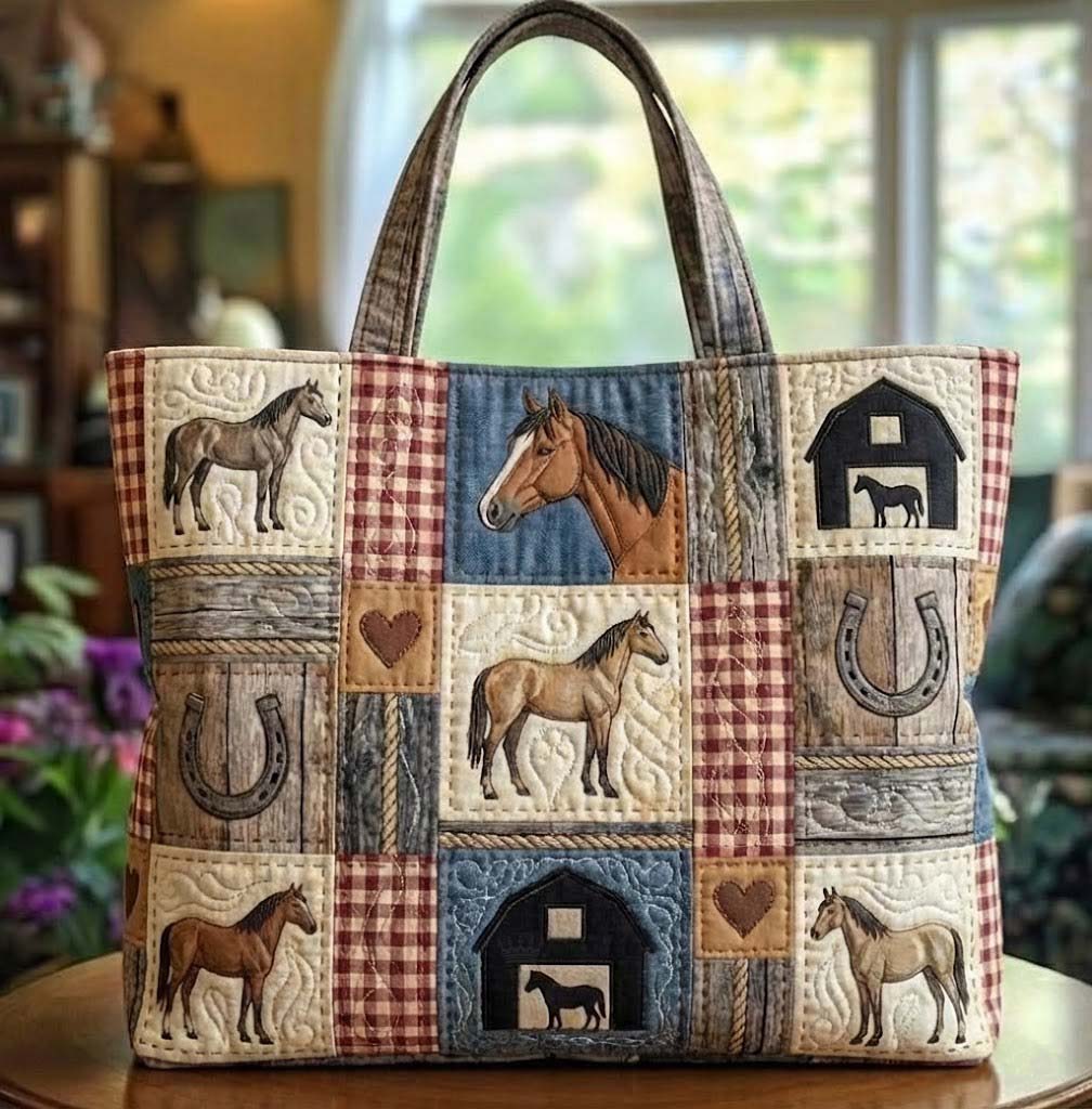 Farm Horse Quilted Tote Bag GFTOTG3315