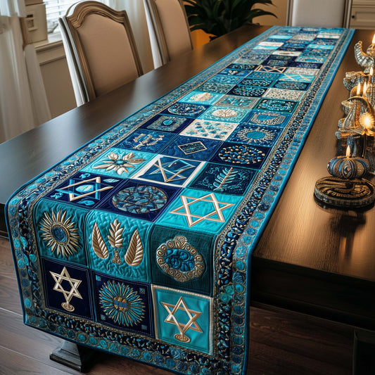 Hanukkah Patchwork Quilted Table Runner GFTOTG3351