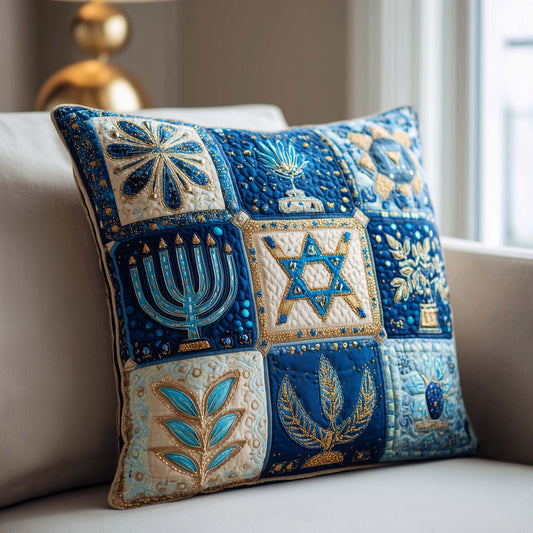 Hanukkah Patchwork Quilted Pillow Case GFTOTG3352