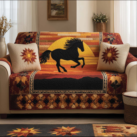 Galloping Horse Quilted Sofa Cover GFTOTG3366