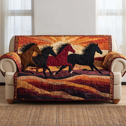 Galloping Horse Quilted Sofa Cover GFTOTG3368