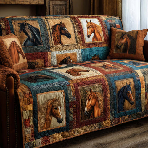 Patchy Horse Quilted Sofa Cover GFTOTG3370