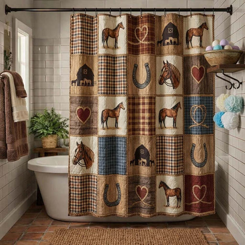 Patchy Horse Shower Curtain GFTOTG3390
