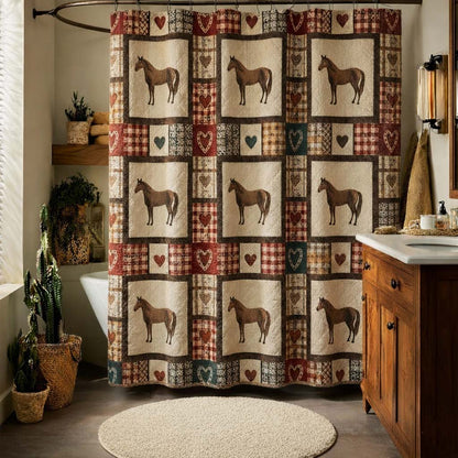 Patchy Horse Shower Curtain GFTOTG3392