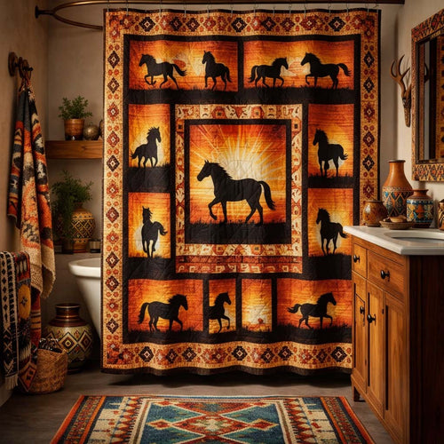 Patchy Horse Shower Curtain GFTOTG3393