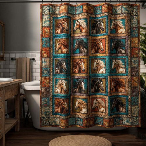Patchy Horse Shower Curtain GFTOTG3394