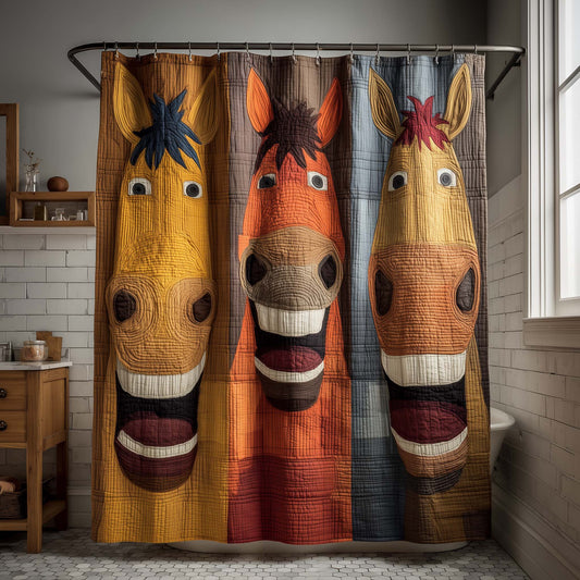 Funky Horses Shower Curtain GFTOTG3397
