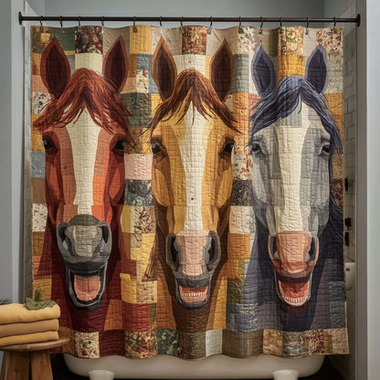 Funky Horses Shower Curtain GFTOTG3398
