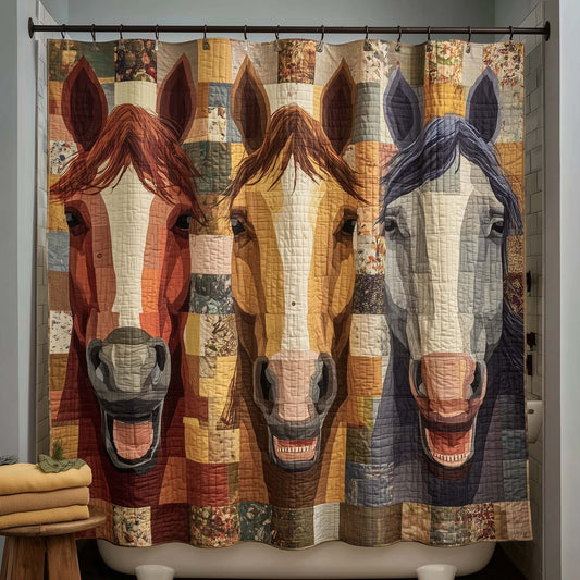 Funky Horses Shower Curtain GFTOTG3398