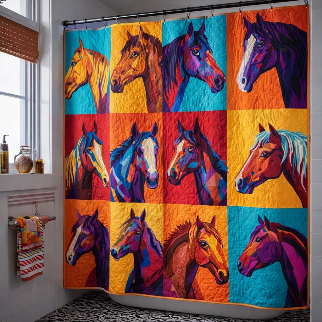 Patchy Horse Shower Curtain GFTOTG3401