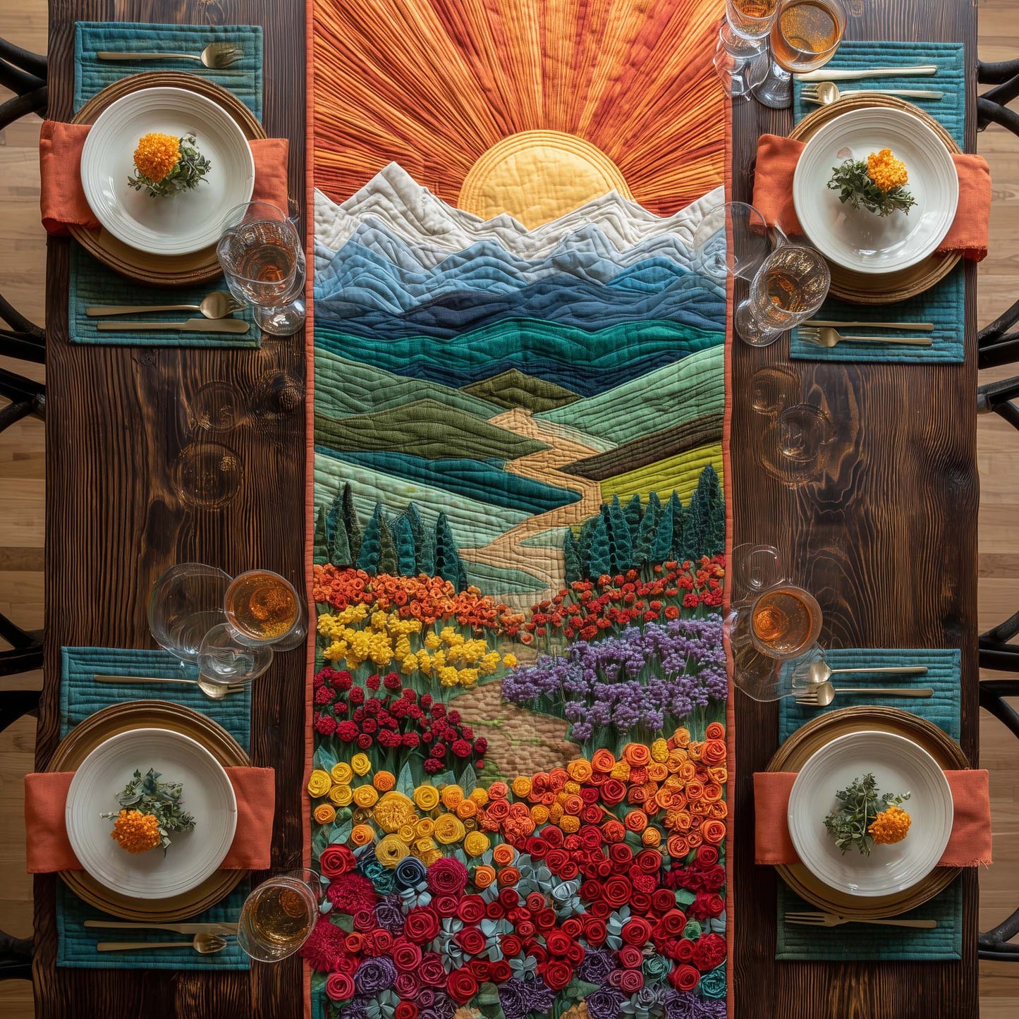 Blooming Path Quilted Table Runner GFTOTG3508