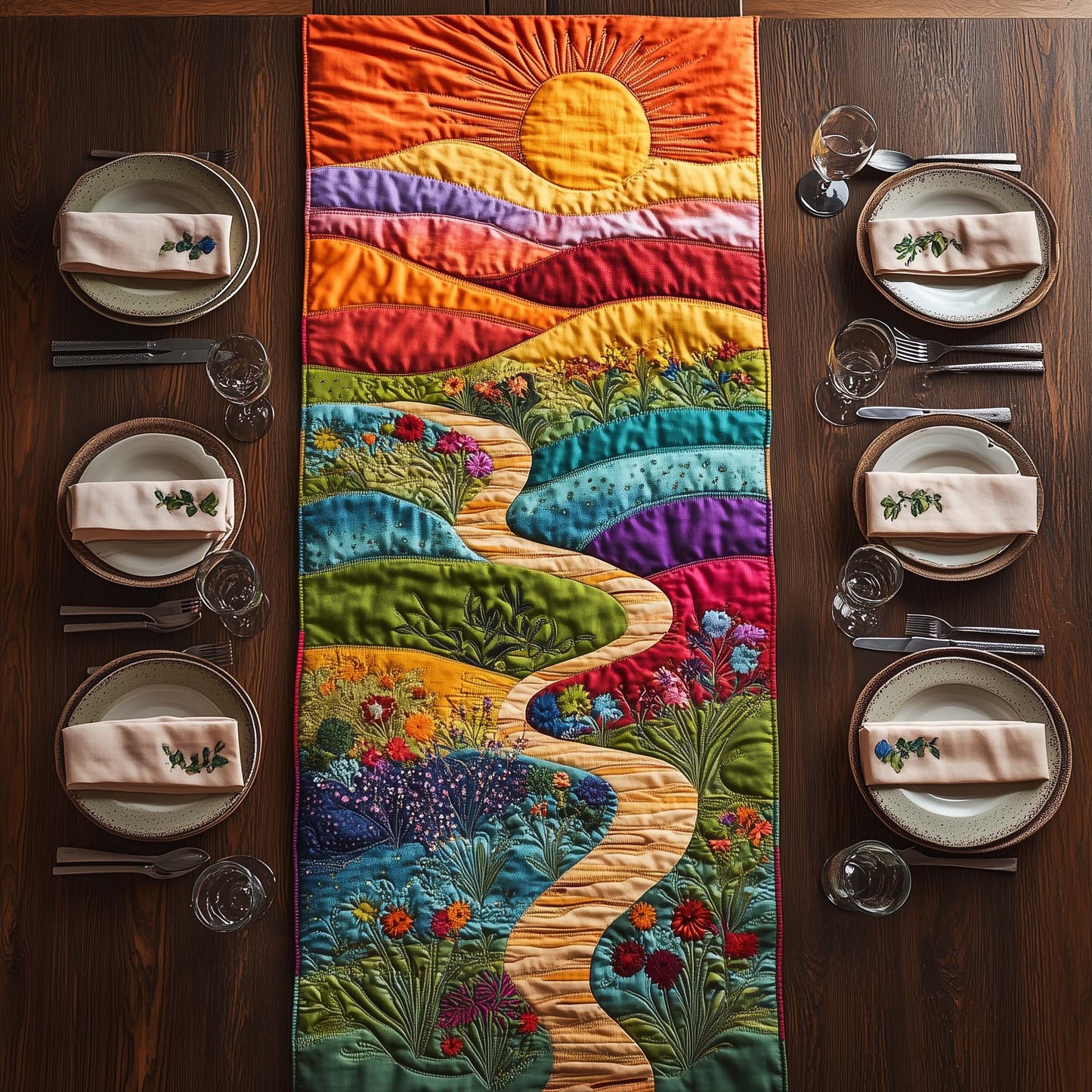 Blooming Path Quilted Table Runner GFTOTG3510